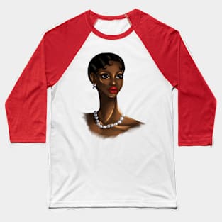 Black Elegance Excellent Melanin Woman Beautiful Portrait Baseball T-Shirt